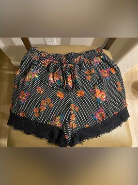 Must Have Black Polka Dot Floral Athletic Shorts